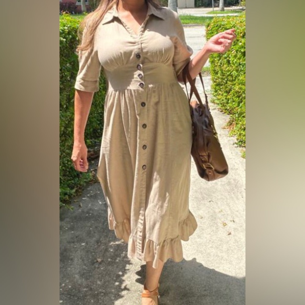 Zara dress, tan color, size Large.